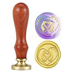 CRASPIRE DIY Scrapbook, Brass Wax Seal Stamp and Wood Handle Sets, Animal Pattern, 90mm, Stamps: 25mm(AJEW-CP0002-26-93)