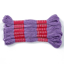 6 Skeins 6-Ply Embroidery Foss, Luminous Polyester Cord, Embroidery Thread, Dark Violet, 0.5mm, 8m/skein(LUMI-PW0004-038C)
