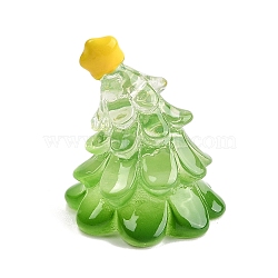 Christmas Resin Figurine Statues for Home Office Desktop Decoration, Christmas Tree, 34.5x30x30mm(DJEW-M017-01B-02)