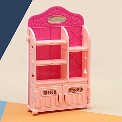 Doullhouse Kitchen Furniture Miniature Scene Accessories, Cabinet Model Ornaments Toys, Pink, 105x34x168mm(PW-WG35651-04)