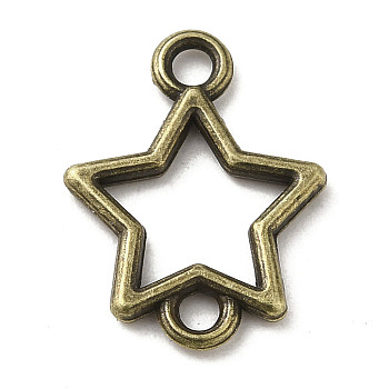 Tibetan Style Alloy Connector Charms, Cadmium Free & Lead Free, Star, Antique Bronze, 15.5x11.5x1.5mm, Hole: 1.8mm