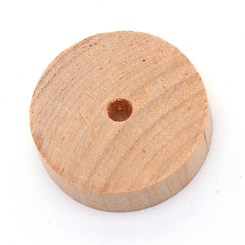 Birchwood Wheel, DIY Accessories, Flat Round, BurlyWood, 35x10mm, Hole: 5mm