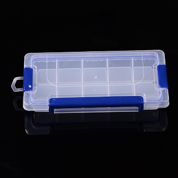 15 Compartments Rectangle Plastic Bead Storage Containers, White, 23x12x3.5cm, Hole: 21x15mm