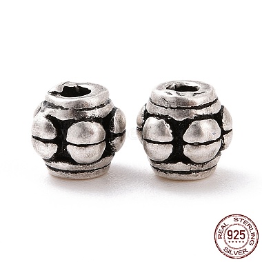 Antique Silver Barrel Sterling Silver Beads