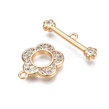 Brass Micro Pave Clear Cubic Zirconia Toggle Clasps(X-KK-Q278-013-NF)-4