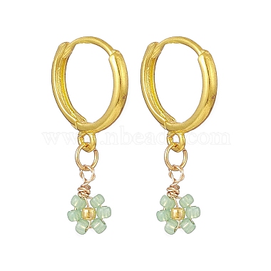 Glass Flower Dangle Hoop Earrings(EJEW-JE05191)-3