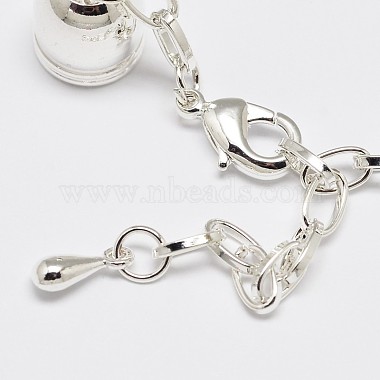 Iron Chain Extender with Brass Lobster Claw Clasps and Column Cord Ends(KK-M096-S-NF)-3