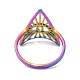 placage ionique (ip) 304 triangle en acier inoxydable avec anneau réglable en œil de cheval pour femme(RJEW-M149-10RC)-2