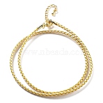 Polyester Cord Braided Necklace Makings, with Brass Findings, Stainless Steel Clasps, Long-Lasting Plated, Golden, Gold, 18-3/4 inch(47.5cm)(MAK-L043-03G-10)