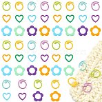 96Pcs 12 Styles Plastic Knittings Tool, Crochet Locking Stitch Markers Holder, Mixed Color, 1.2~1.6x1.3~1.7x0.1cm, 8pcs/style (DIY-FS0010-60)