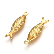 304 Stainless Steel Pendant, Fish, Golden, 21x6x2.5mm, Hole: 1.5mm(STAS-H109-18G)
