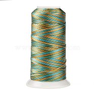 Segment Dyed Round Polyester Sewing Thread, for Hand & Machine Sewing, Tassel Embroidery, Dark Sea Green, 3-Ply 0.2mm, about 1000m/roll(OCOR-Z001-A-11)