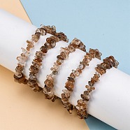 Natural Rutilated Quartz Chip Beaded Stretch Bracelets for Women Men, Inner Diameter: 2 inch(5.1cm)(BJEW-L038-01A)