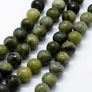 Natural Xinyi Jade/Chinese Southern Jade Beads Strands, Round, 8mm, Hole: 0.8mm, about 45pcs/strand,  14.96 inch(38cm)(G-I199-07-8mm)