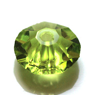 Imitation Austrian Crystal Beads, Grade AAA, Faceted, Flat Round, Yellow Green, 8x4mm, Hole: 0.9~1mm(SWAR-F061-4x8mm-17)