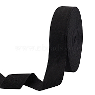Cotton Cotton Twill Tape Ribbons, Herringbone Ribbons, for for Home Decoration, Wrapping Gifts & DIY Crafts Decorative, Black, 2"(50mm)(OCOR-WH0057-30I-02)