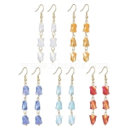 Glass Beaded Tassel Dangle Earrings with 304 Stainless Steel Pins, Mixed Color, 66x8mm(EJEW-JE05334)