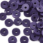 Handmade Polymer Clay Beads, for DIY Jewelry Crafts Supplies, Disc/Flat Round, Heishi Beads, Indigo, 4x1mm, Hole: 1mm, about 55000pcs/1000g(CLAY-Q251-4.0mm-46)