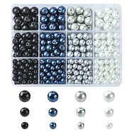 460Pcs 12 Style Glass Pearl Beads, for Beading Jewelry Making, Round, Mixed Color, 6~11mm, Hole: 1~1.5mm(HY-FS0001-07)