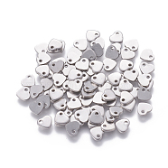 304 Stainless Steel Charms, Stamping Blank Tag, Heart, Stainless Steel Color, 5x6x1mm, Hole: 1mm(X-STAS-L234-045A)