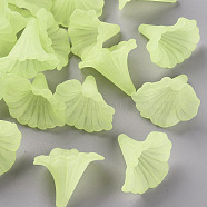 Transparent Acrylic Beads, Calla Lily, Frosted, Green Yellow, 40.5x33x35mm, Hole: 1.8mm, about 135pcs/500g(BSF796-C17)