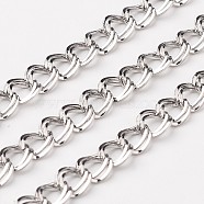 304 Stainless Steel Curb Chains, Unwelded, Stainless Steel Color, 8x6x2mm(STAS-E426-63P)