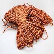 7 Inner Cores Polyester & Spandex Cord Ropes, for Rope Bracelets Making, Dark Orange, 4mm, about 109.36 yards(100m)/bundle, 420~500g/bundle(RCP-R006-018)