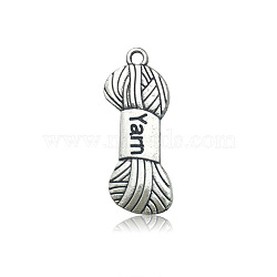 Tibetan Style Alloy Pendants, Tool with Word, Antique Silver, 31x12mm(FIND-CJC0006-99AS)