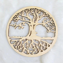 Wooden Hollow Coaster, Wood Cup Mat, Tree of Life, 150mm(WG79194-04)