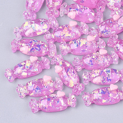 Resin Decoden Cabochons, with Shell Chip, Candy, Imitation Food, Pearl Pink, 36x13x10mm(CRES-T010-50E)