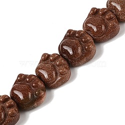 Synthetic Goldstone Beads Strands, Cat's Paw, 16x14x9.5mm, Hole: 1mm, about 13pcs/strand, 7.20''(18.3cm)(G-M108-A08-01)