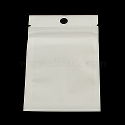 Pearl Film Plastic Zip Lock Bags, Resealable Packaging Bags, with Hang Hole, Top Seal, Self Seal Bag, Rectangle, White, 10x7cm, inner measure: 7x6cm(X-OPP-R002-05)