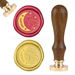 DIY Wood Wax Seal Stamp, Moon Pattern, 83x22mm, Head: 7.5mm, Stamps: 25x14.5mm(AJEW-WH0131-199)