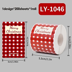 200Pcs Christmas Theme Paper Self-Adhesive Stickers, for Presents Decoration, Red, 80x50x0.1mm(DIY-M070-02C)