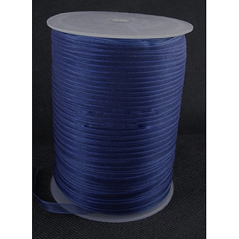 Organza Ribbon, Galloon, Dark Blue, 1/8 inch(3mm), 1000yards/roll(914.4m/roll)