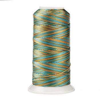 Segment Dyed Round Polyester Sewing Thread, for Hand & Machine Sewing, Tassel Embroidery, Dark Sea Green, 3-Ply 0.2mm, about 1000m/roll