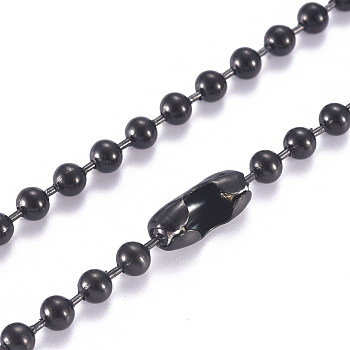 304 Stainless Steel Ball Chain Necklace, with Ball Chain Connectors, Gunmetal, 17.7 inch(45mm), 4mm
