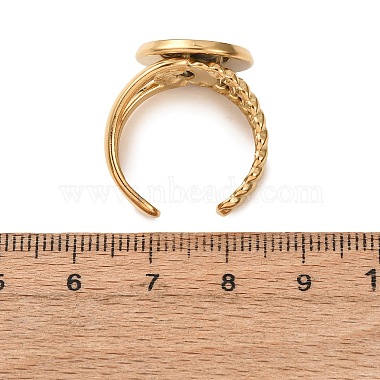 304 Stainless Steel Cuff Ring Components(STAS-P454-01D-G)-2