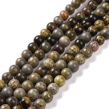 6mm Mixed Color Round Scenery Jasper Beads