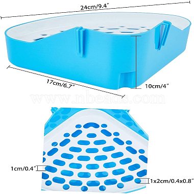 Coin d'entraînement de toilette triangulaire en plastique pour petits animaux(AJEW-GA0001-34B)-2