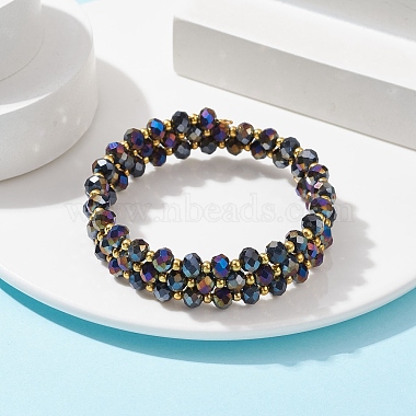 Glass Rondelle Beaded Wrap Style Bracelet(BJEW-JB09965-02)-2