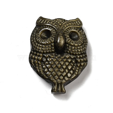 Owl Golden Sheen Obsidian Pendants