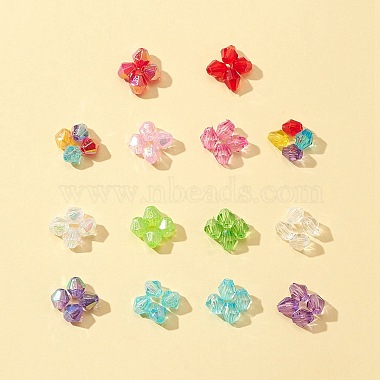 700Pcs 14 Style Bicone AB Color Plated Eco-Friendly Transparent Acrylic Beads(TACR-FS0001-32)-2