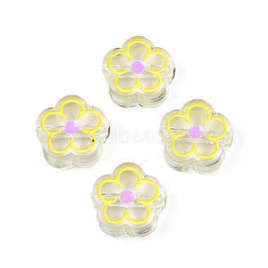 Champagne Yellow Flower Acrylic Beads