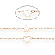 Brass Hollow Heart & Star Link Chains(CHC-N022-01G)-4