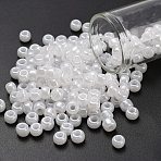 TOHO 3/0 Round Beads, Japanese Seed Beads, (141) Translucent Ceylon Snowflake, 5.5mm, Hole: 1.9mm, about 300pcs/50g(SEED-XTR03-0141)