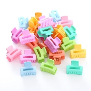 Rectangle Plastic Claw Hair Clips, with Iron Findings, for Girls, Mixed Color, 24~30mm(OHAR-P021-09A-02)