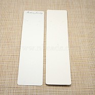 Big Cardboard Paper Necklace Display Cards, Rectangle, White, 210x55x0.5mm(NDIS-M001-01)