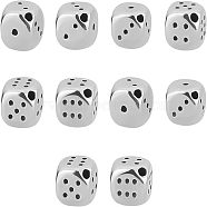 10Pcs 304 Stainless Steel Beads, Dice, Stainless Steel Color, 10x10x10mm, Hole: 2mm(STAS-UN0025-38)