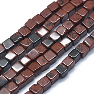 Natural Mahogany Obsidian Beads Strands, Cube, 3~4.5x3~4.5x3~5mm, Hole: 0.8~1mm, about 89~97pcs/strand, 15.1~15.5 inch(38.5~39.5cm)(G-F631-C11)